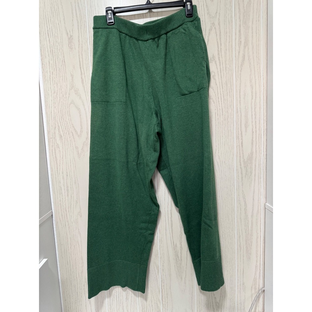 Free People Beach Hailee Sweater Pants Green Knit Wide Leg XL